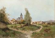 Eugene Galien-Laloue The path outside the village oil